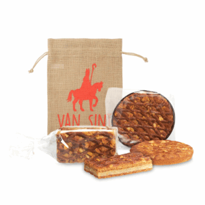 jutezak met gevuld speculaas of speculaastaart